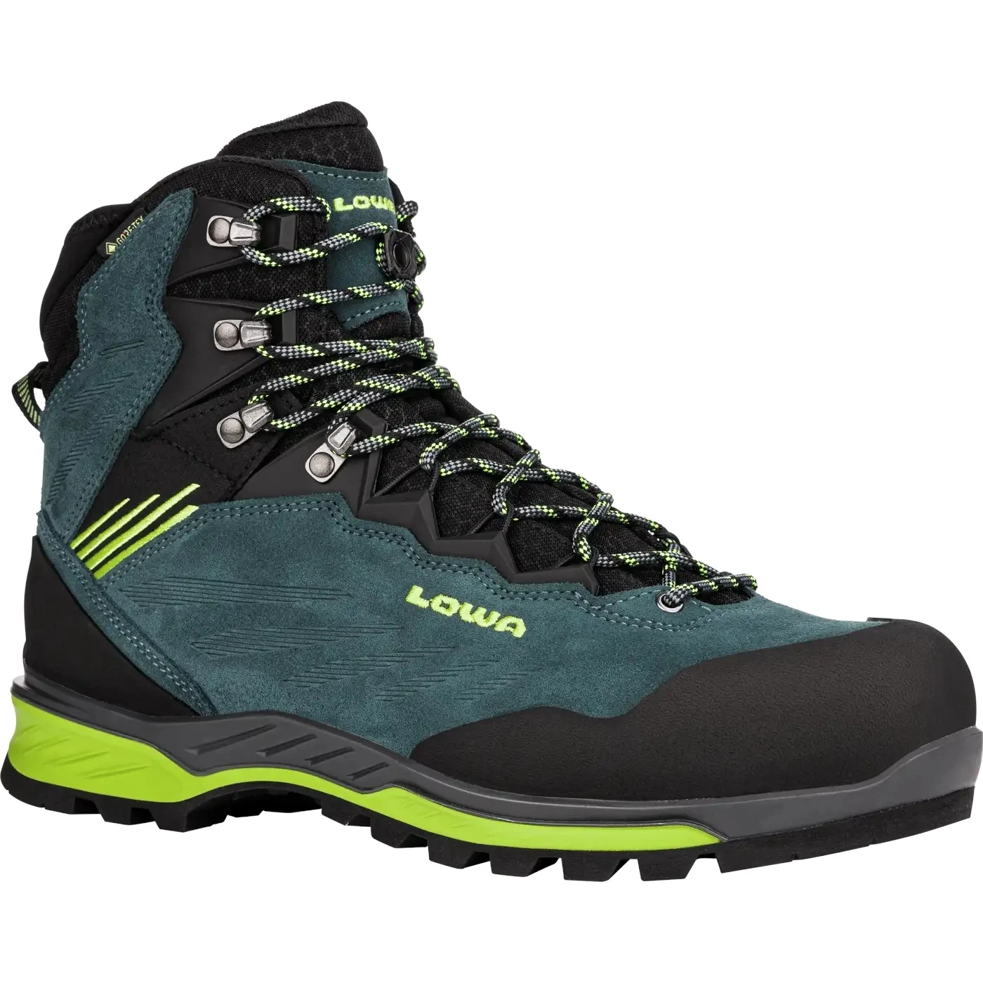 LOWA Cadin II GTX Mid Men's Mountaineering Shoes - Steel Blue/lime 3 LOWA Cadin II GTX Mid Men's Mountaineering Shoes - Steel Blue/lime - Image 3