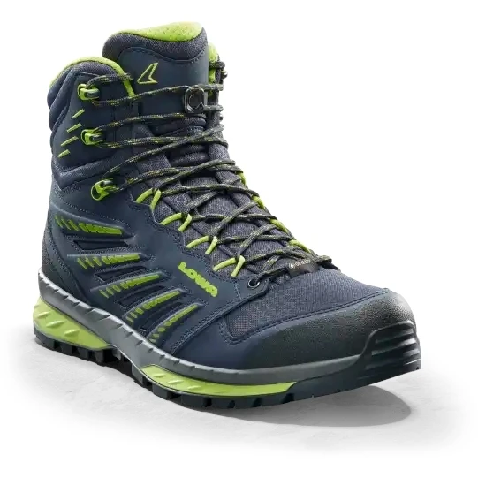 LOWA Trek Evo GTX Mid Men's Trekking Boots - Navy/lime 3 LOWA Trek Evo GTX Mid Men's Trekking Boots - Navy/lime - Image 3