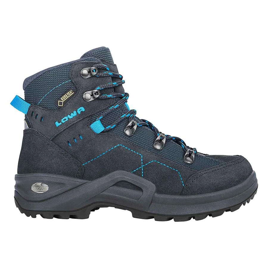 LOWA Kody III GTX Mid Junior Kids Shoe - Navy/turquoise (Size 27-35) 1 LOWA Kody III GTX Mid Junior Kids Shoe - Navy/turquoise (Size 27-35)