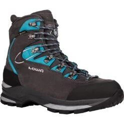 LOWA Mauria Evo GTX Wide Women's Trekking Boots - Anthracite/turquoise -Lowa Trail Sales Store 220721 9768 mauria evo gtx ws wide damen trekkingschuhe anthrazit tuerkis 3 1258151