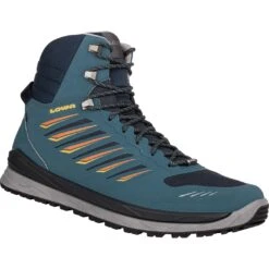 LOWA Axos GTX Mid Men's Shoes - Steel Blue/orange -Lowa Trail Sales Store 310844 7920 axos gtx mid schuhe stahlblau orange 3 1255461