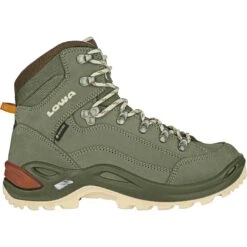 LOWA Renegade GTX Mid Women's Mountaineering Shoes - Grey Green/panna