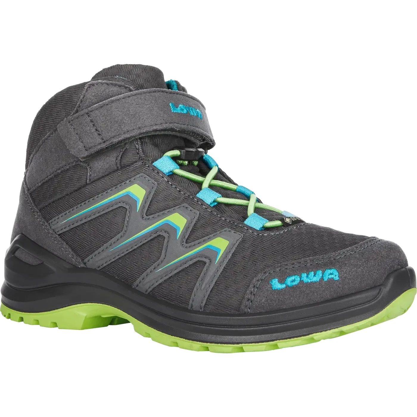 LOWA Maddox GTX Mid Junior Kids Shoes - Graphite/lime (Size 36-40) 3 LOWA Maddox GTX Mid Junior Kids Shoes - Graphite/lime (Size 36-40) - Image 3