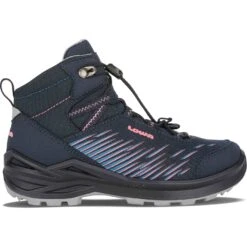 LOWA Zirrox GTX Mid Junior Kids Shoes - Navy/rosé (Size 28-35)
