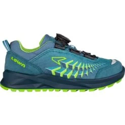 LOWA Ferrox GTX Lo Junior Kids Shoes - Petrol/lime (Size 36-39)