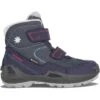 LOWA Milo GTX Mid Kids Winter Shoe - Navy/magenta (Size 27-35)