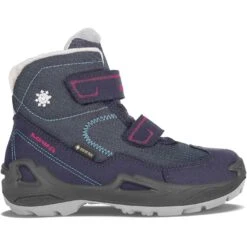 LOWA Milo GTX Mid Kids Winter Shoe - Navy/magenta (Size 27-35)