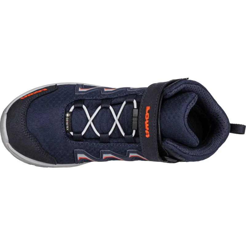 LOWA Maddox GTX Mid Junior Kids Shoes - Navy/flame (Size 27-35) 6 LOWA Maddox GTX Mid Junior Kids Shoes - Navy/flame (Size 27-35) - Image 6