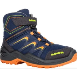 Lowa Trail Sales Store 4 LOWA Maddox Warm GTX Mid Junior Kids Shoe - Navy/orange (Size 25-35)