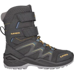 LOWA Maddox Warm GTX Hi Kids Shoe - Graphite/steel Blue (Size 25-35) -Lowa Trail Sales Store lowa 640783 9697 maddox warm gtx hi graphite steelblue a 1543423