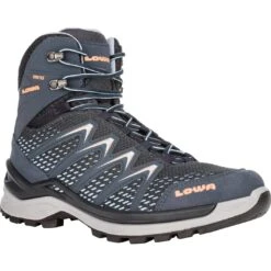 LOWA Innox Pro GTX Mid Women's Shoes - Anthracite/rosé -Lowa Trail Sales Store lowa innox pro gtx mid ws womens shoe steelblue salmon8 1019060