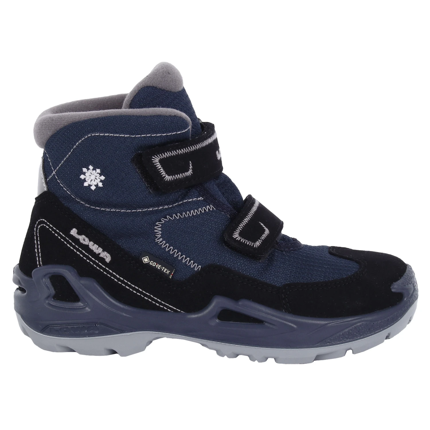 LOWA Milo GTX Mid Kids Winter Shoe - Black/navy (Size 25-35) 1 LOWA Milo GTX Mid Kids Winter Shoe - Black/navy (Size 25-35)