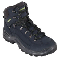 LOWA Renegade GTX Mid Men's Mountaineering Shoes - Dark Blue/lime -Lowa Trail Sales Store lowa renegade gtx mid shoe dark blue lime1 1026901